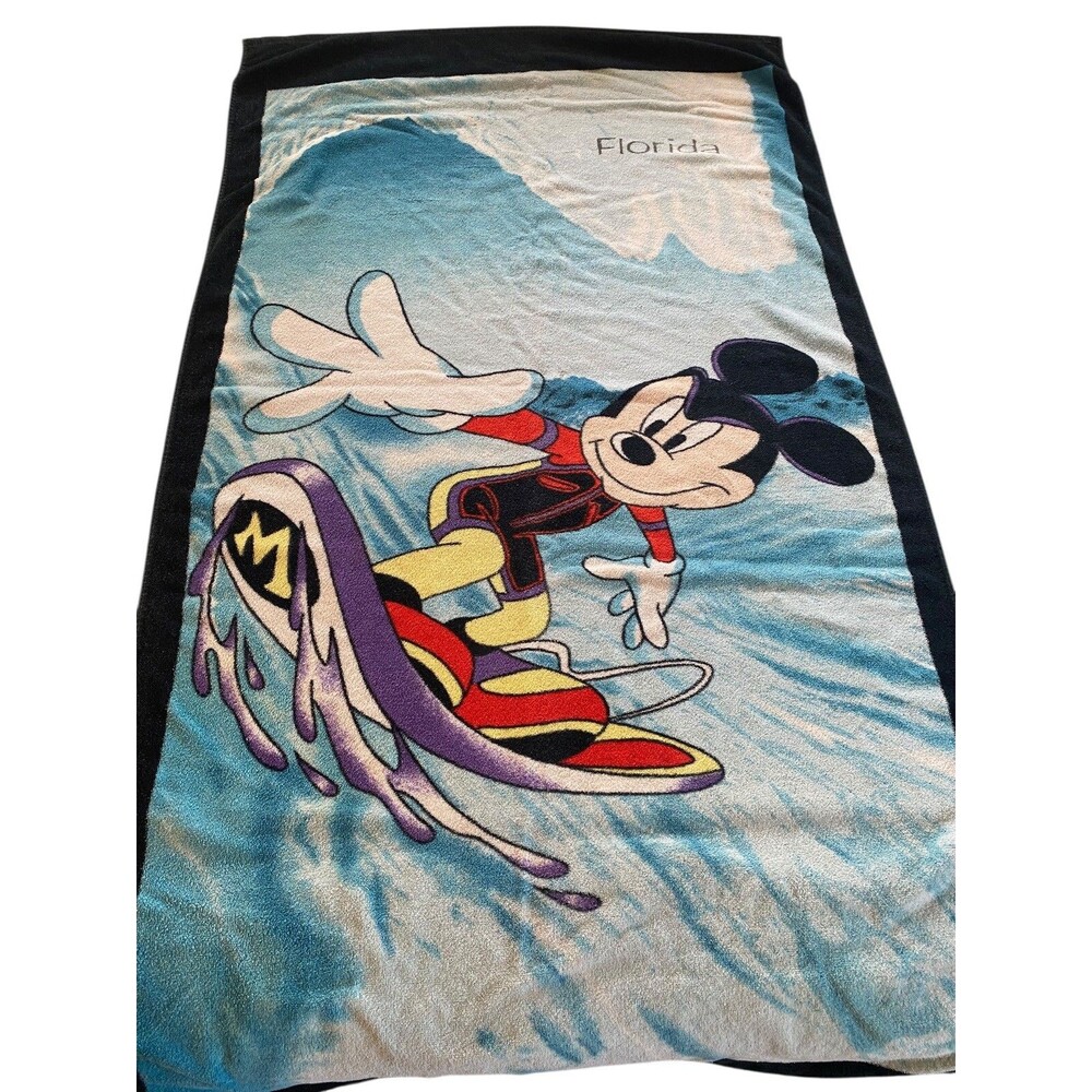 Mickey Surfing Beach Towel Disney  Florida  55x30 Bright Colors